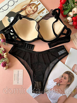 75/80/85B Комплект жіночої білизни CHLX  напівпрозорий чашка B чорний, фото 2