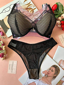 75/80/85B Комплект жіночої білизни CHLX напівпрозорий чашка B чорний