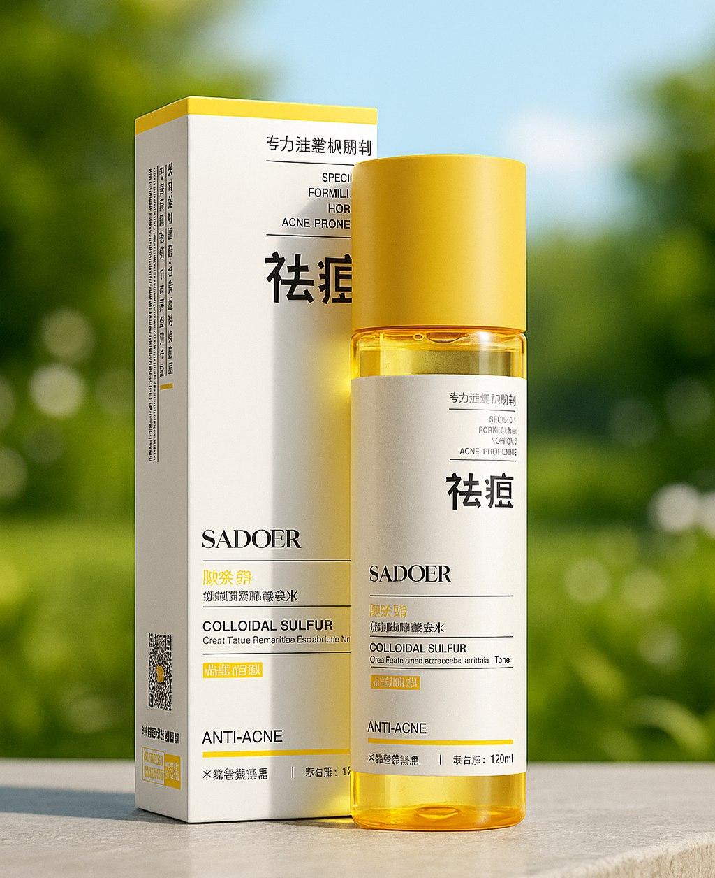 Тонер для обличчя проти акне з колоїдною сіркою Sadoer, 120 мл, фото 1