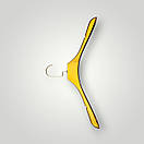 Пластикові плічки вішалки 38.5 см золоті з широким плечем 2.5 см для одягу упаковка 5 шт, фото 2