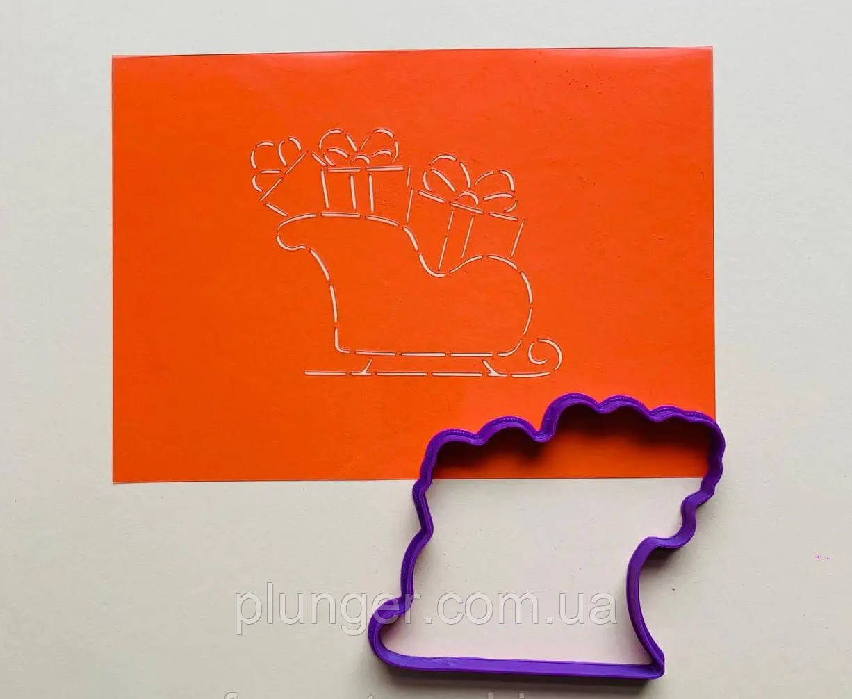 Вирубка для пряника пластикова з трафаретом Санчата 11,5*9 см., фото 1