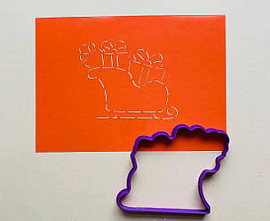 Вирубка для пряника пластикова з трафаретом Санчата 11,5*9 см.