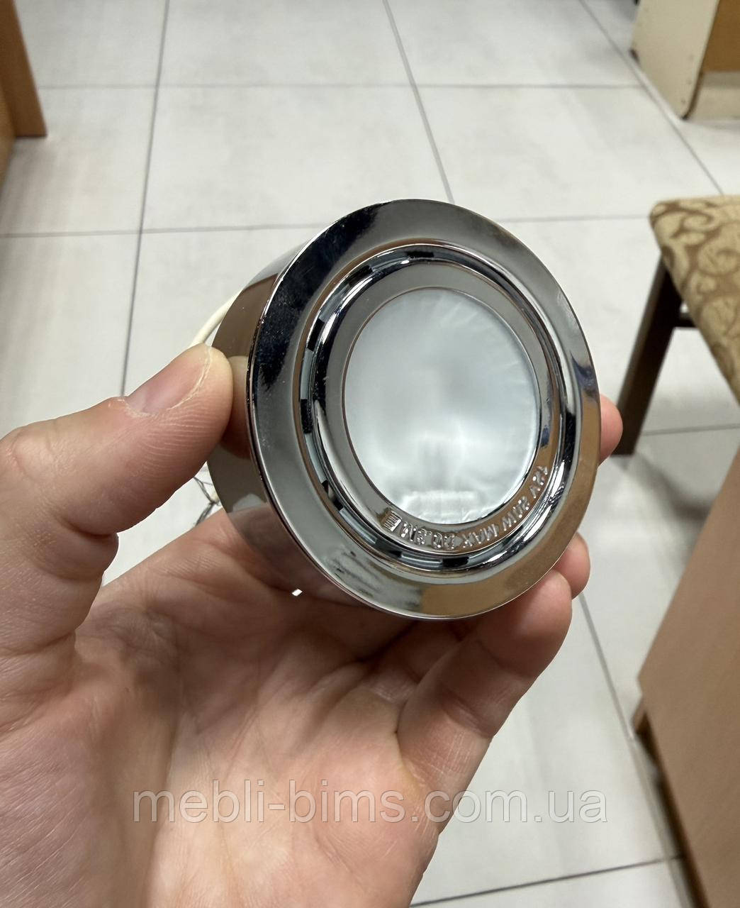 Світильник галогеновий точковий колір Хром 20W 12V, фото 1