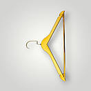 Пластикові плічки вішалки 42.5 см золоті з поперечиною для одягу упаковка 5 шт, фото 4