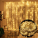 Xmas гірлянда LED (Водоспад 3M*1.5M) 240-WW-2 Теплий білий, фото 3