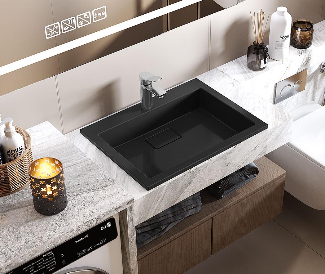 Раковина, Умивальник, накладний Luxor Imperio Low 60 Black