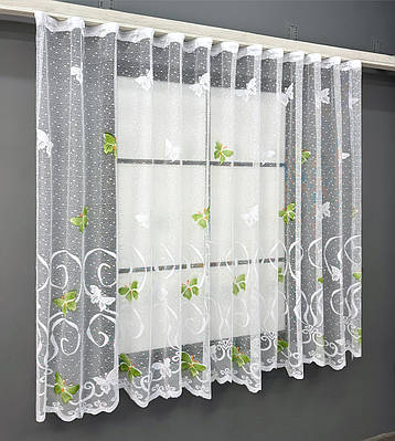 Тюль жакард Арка на кухню, колір білий 1895т