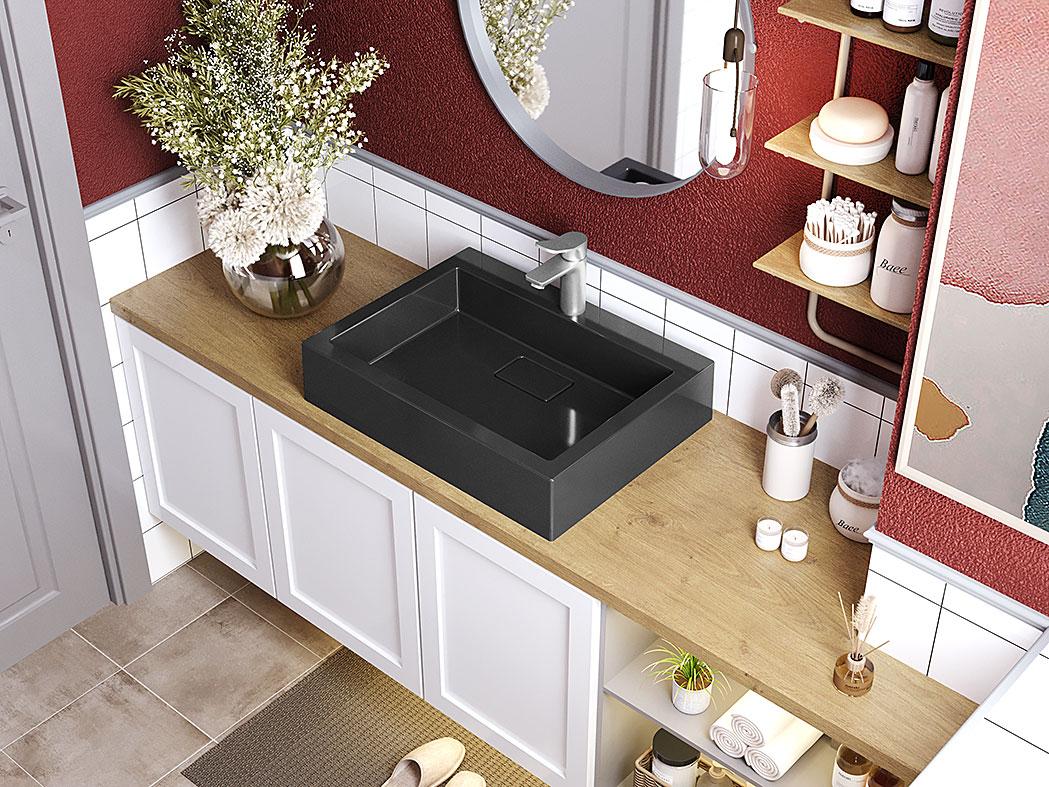 Раковина, Умивальник, накладний Luxor Imperio 60 Black