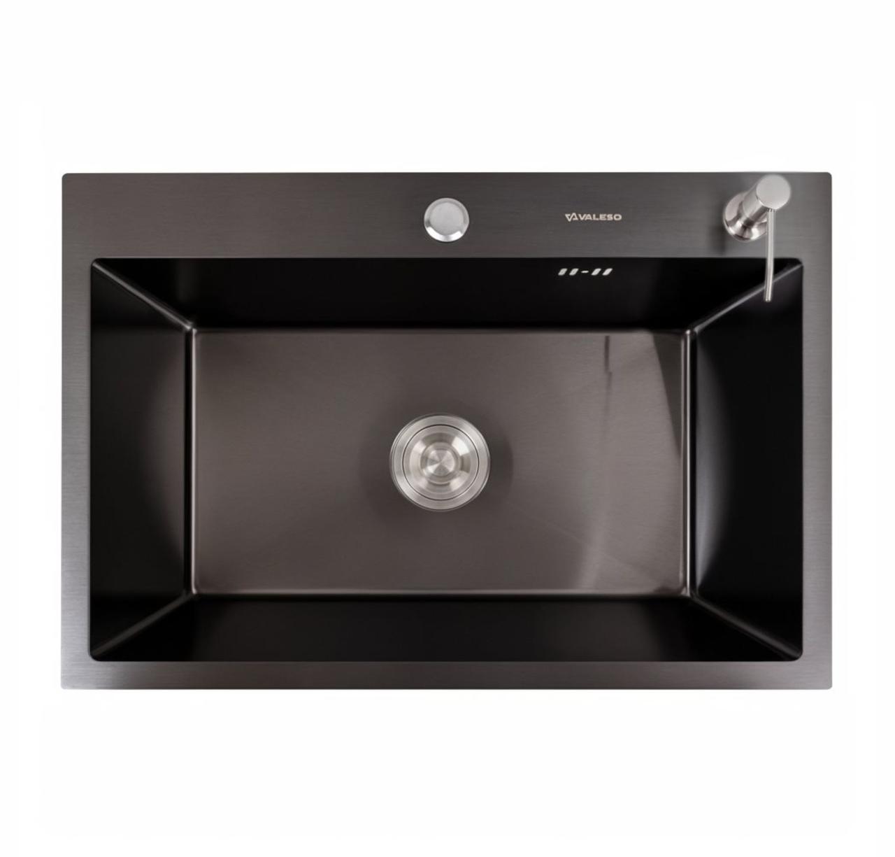 Кухонна мийка 65*45 PVD чорна VALESO Handmade (3,0/1,5)