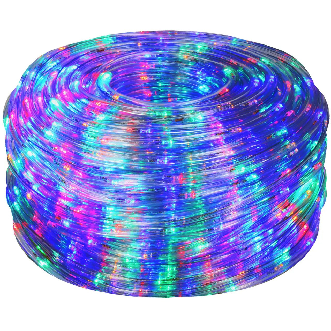 Світлодіодна новорічна гірлянда Дюралайт 10 м вулична та внутрішня 8 режимів, колір свічення мультик, від мережі (220 В)