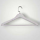 Плічки вішалки з хромованими прищіпками і гачком 30 см чорні шкіряні з тремпеля для штанів і спідниць уп.5 шт, фото 8