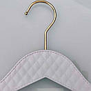 Плічки вішалки з хромованими прищіпками і гачком 30 см білі шкіряні з тремпеля для штанів і спідниць уп.5 шт, фото 7