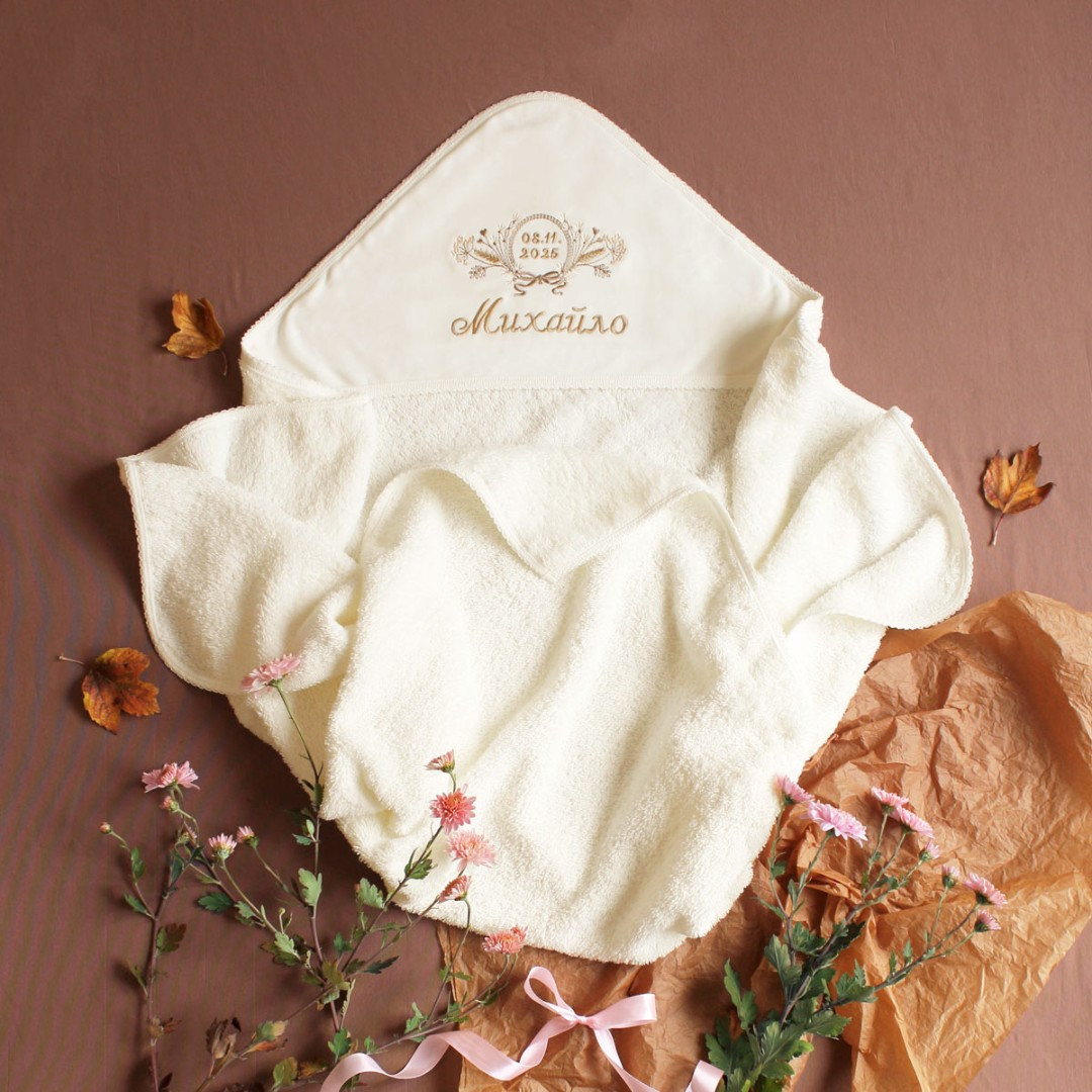 Махрова іменна крижма для хрещення Розмай, фото 1