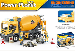 Ігрова Спецтехніка Бетономішалка будтехніка дитяча, звуки, підсвічування, фігурки для гри, будівельний майданчик