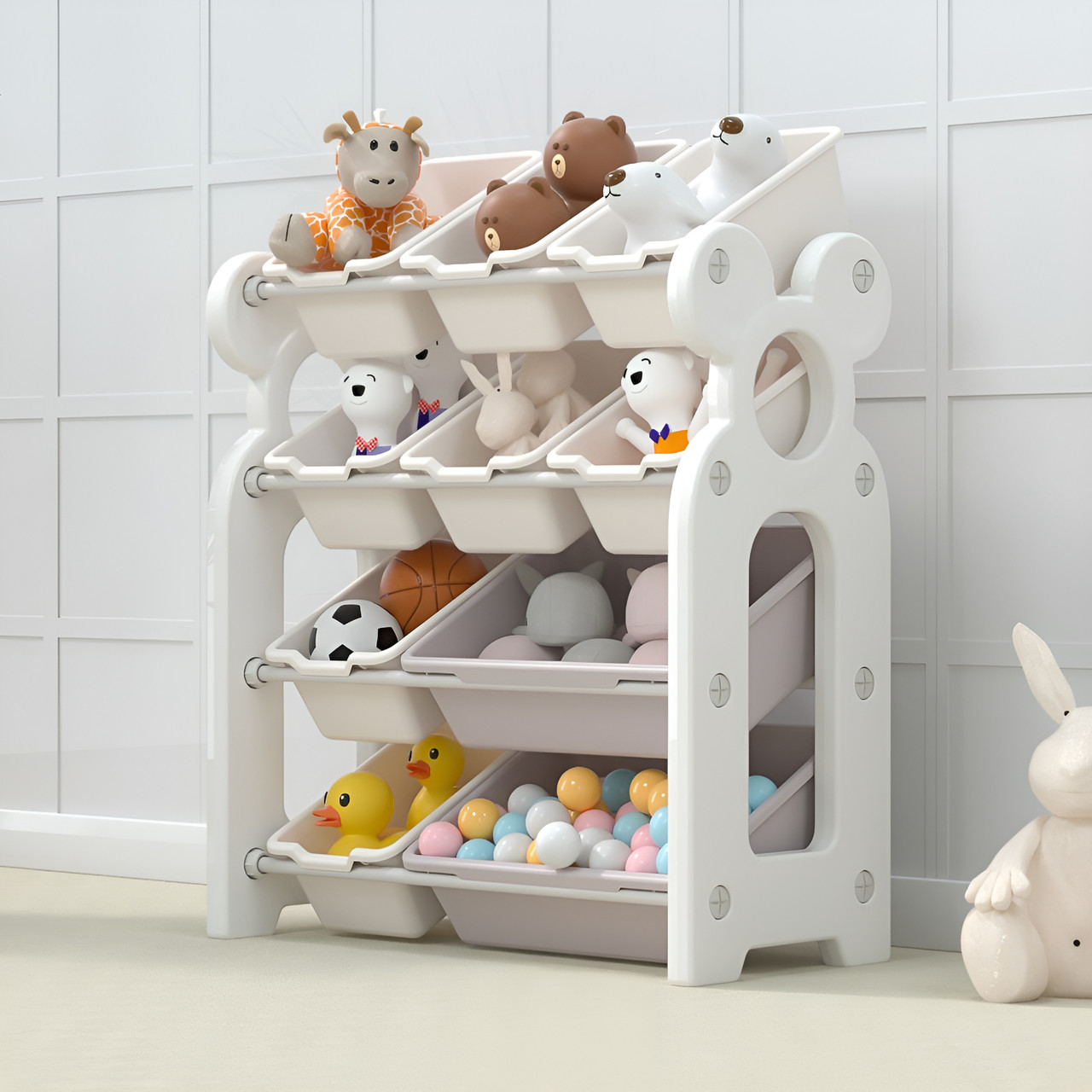 Стелаж з контейнерами Terrio ”Mickey M” Сіро-білий, фото 1