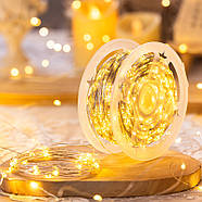 USB Гірлянда "Роса" 50 метрів 500 LED 8 режимів світіння пульт ДК Тепле біле світло, фото 4