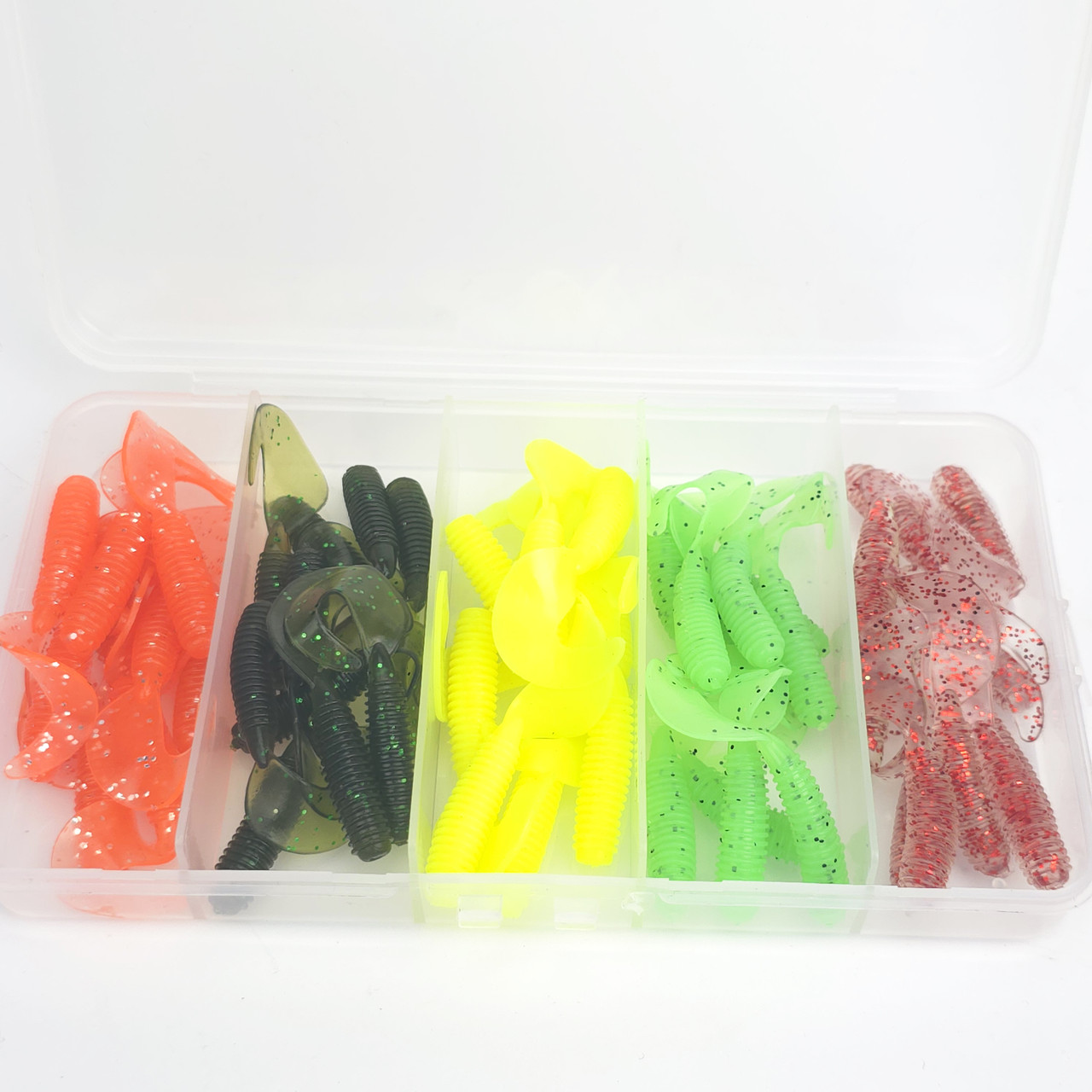 Набір силіконових приманок на щуку окуня Stav Twister 2" силіконові приманки в наборі, твістер на щуку, фото 1