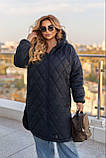 Стильна жіноча зимова куртка великих розмірів Т-800, чорний, фото 8
