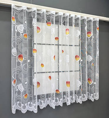 Тюль жакард Арка на кухню, колір білий 1883т