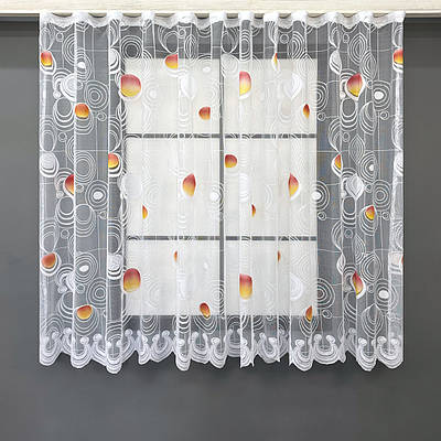 Коротка тюль, висотою 1,5м., жакард. Колір білий. Код 1883т