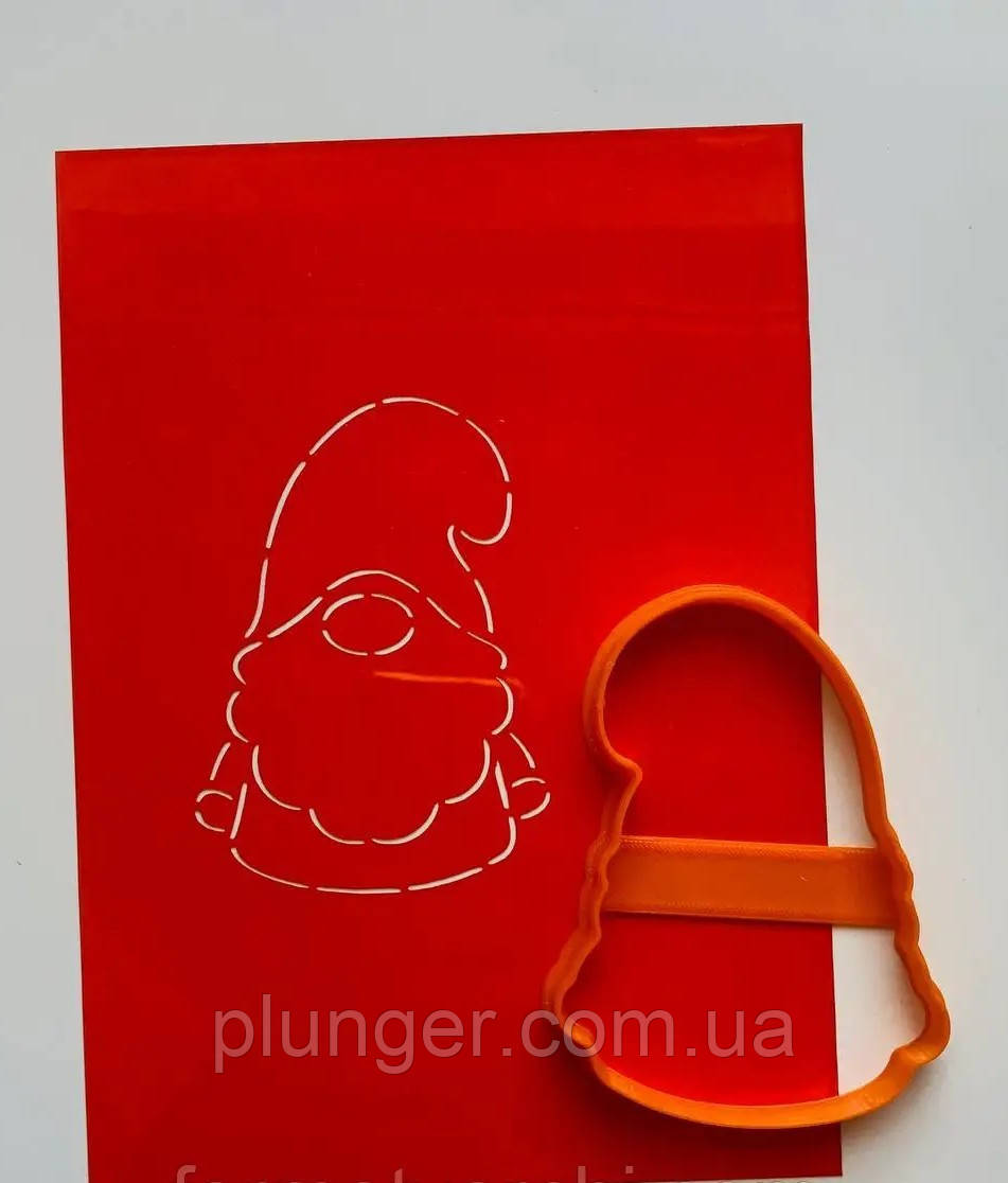 Вирубка для пряника пластикова з трафаретом Гном 10 см, фото 1