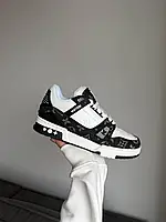 Кросівки Louis Vuitton Trainer Sneaker White Black, чоловічі кросівки Луї Віттон,стильні кросівки Louis Vuitton, взуття LV Trainer