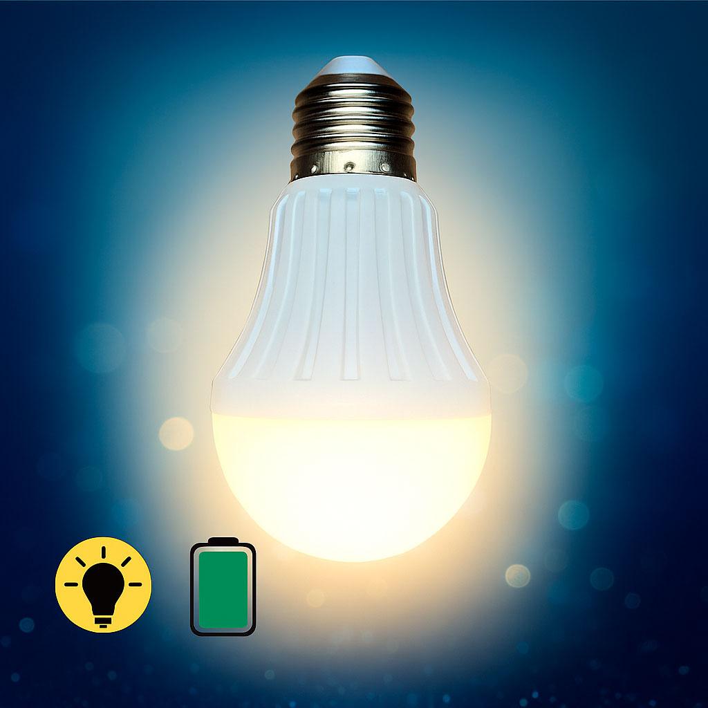 Led-лампа акумуляторна SmartCharge E27 5W, смарт-лампочка на акумуляторі — аварійна лампа