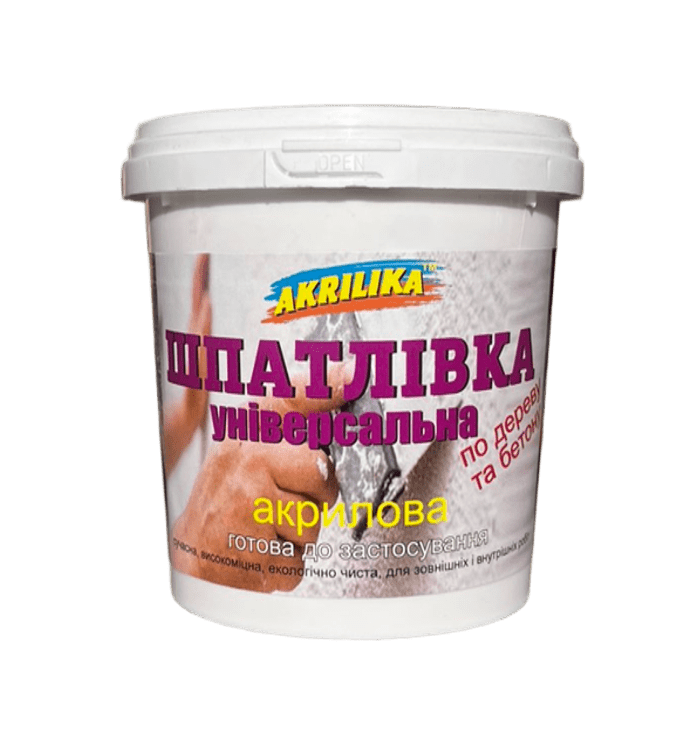 Шпаклівка універсальна Akrilika дуб 0,8 кг, фото 1