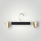 Плічки вішалки тремпеля 34 см чорні з поперечиною для одягу упаковка 5 шт, фото 9