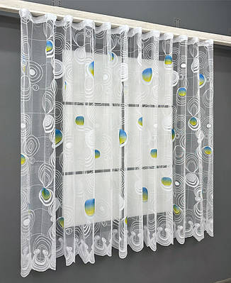 Тюль жакард Арка на кухню, колір білий 1900т