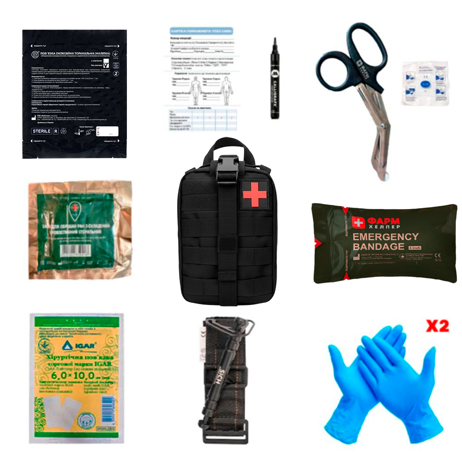 Аптечка медична індивідуальна поліцейського (за наказом МВС України від 20.05.2016р. № 396) (Турнікет SICH), фото 1