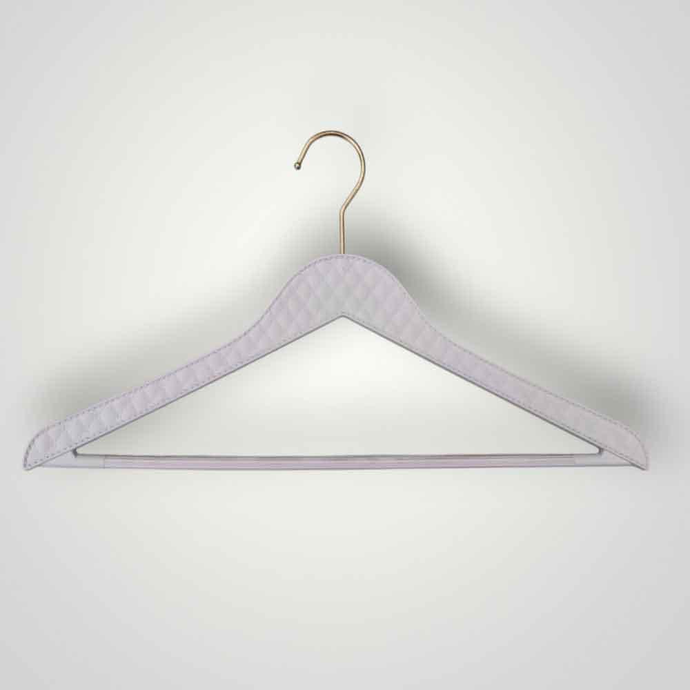 Плічки вішалки тремпеля 34 см білі шкіряні з поперечиною для одягу упаковка 5 шт, фото 1