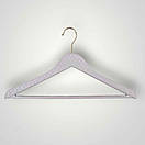 Плічки вішалки з хромованими прищіпками і гачком 30 см чорні шкіряні з тремпеля для штанів і спідниць уп.5 шт, фото 7