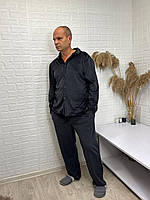 Стильна чоловіча велюрова піжама рубашка штани