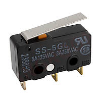 Мікроперемикач кінцевий Omron SS-5GL для 3D-принтерів, 5А 125/ 250В, чорний