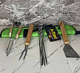 Набір для гриля та барбекю 4 предмети з дерев'яними ручками, фото 3