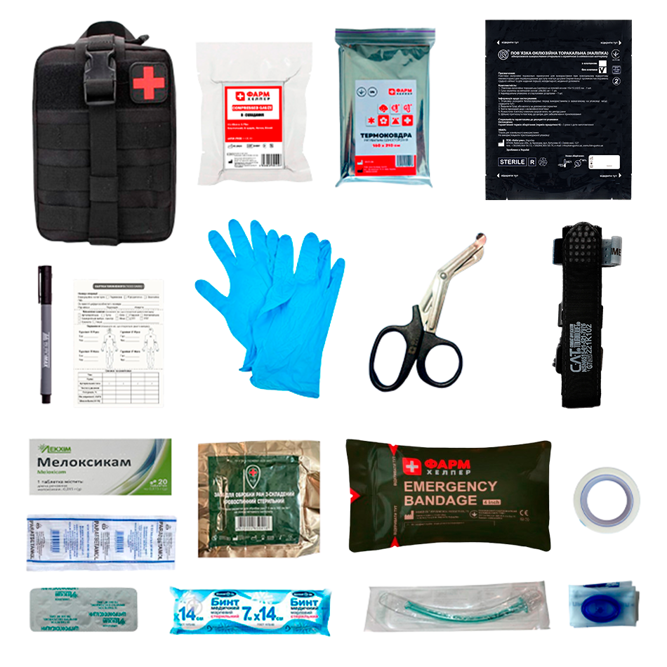 Аптечка медична індивідуальна поліцейського (за наказом МВС України від 20.05.2016р. № 396)  (Турнікет CAT), фото 1