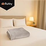 Двостороння ковдра Ruhhy 26293, 150×200 см, світло-сіра, м’який плед з плюшевою «овчиною», фото 4