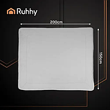 Двостороння ковдра Ruhhy 26293, 150×200 см, світло-сіра, м’який плед з плюшевою «овчиною», фото 6