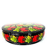 Шкатулка Петриківський розпис ПТАХ І КАЛИНАручної роботи з дерева 20 х 6 см Український сувенір, фото 3