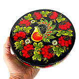 Шкатулка Петриківський розпис ПТАХ І КАЛИНАручної роботи з дерева 20 х 6 см Український сувенір, фото 4