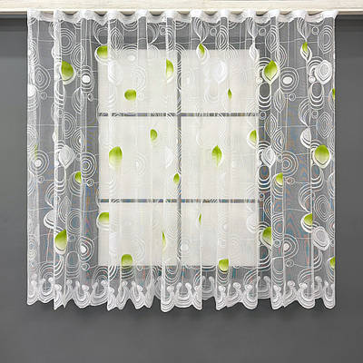 Коротка тюль, висотою 1,5м., жакард. Колір білий. Код 1882т