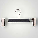 Плічки вішалки з хромованими прищіпками і гачком 30 см білі шкіряні з тремпеля для штанів і спідниць уп.5 шт, фото 4