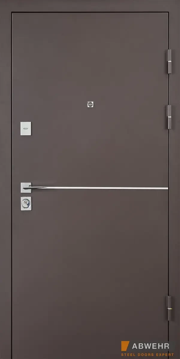 Вхідні двері Abwehr Defender Solid 0/RAL 8019Т + Vinorit Венге 860*2050 мм Двері вхідні з термоізоляцією