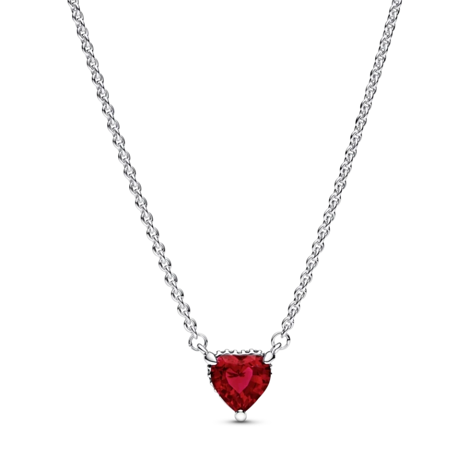 Срібне намисто Pandora «Блискуче серце з ореолом» 392542C01, фото 1