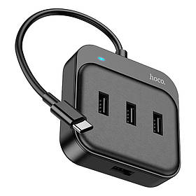 Type-C USB-C HUB хаб перехідник конвертер адаптер HOCO Easy 4-in-1 HB31 (Type-C to USB2.0х4) для ноутуку ПК macos