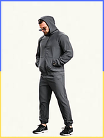 Зимовий чоловічий спортивний костюм RENGER сірий теплий костюм із дайвінг-велюру