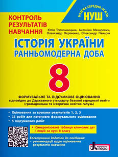 Історія України 8 клас Контроль результатів навчання Топольницька Ю.