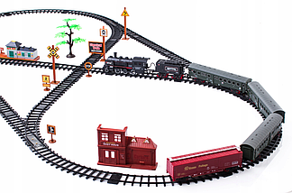 ВЕЛИКИЙ ЕЛЕКТРОПОЛІЗ Колійний локомотив ДИМНІ ВАГОНИ Мега КОЛІЯ 7 м XXL, фото 2