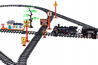 ВЕЛИКИЙ ЕЛЕКТРОПОЛІЗ Колійний локомотив ДИМНІ ВАГОНИ Мега КОЛІЯ 7 м XXL, фото 4